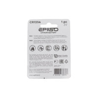Элементы питания Epilso литиевый cr123a 1bc 3v EPB-CR123A-1BC