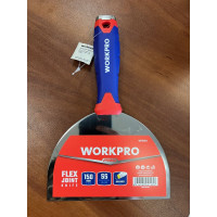 Шпатель WORKPRO гибкий, нержавеющая сталь, 150 мм WP321014