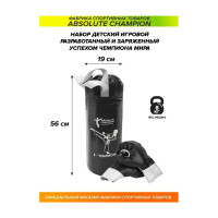 Детский игровой набор Absolute Champion Я-Чемпион 8 кг, черный перчатки, груша АЧ 10569