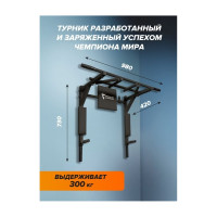 Турник Absolute Champion Абсолют черный с черными ручками и черными мягкими элементами АЧ 10876