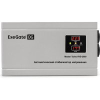 Стабилизатор напряжения ExeGate Master Turbo AVS-2000 2000ВА, 100-265В, цифр. индикация вход вых. напряжения, 220В-8%, КПД 98%, 5 уровней защиты, задержка, усил 291747