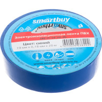 Изолента Smartbuy 0.18х19 мм, 20 метров, синяя SBE-IT-19-20-db