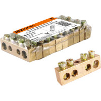 Шина "N" нулевая 6х9мм, 4 группы/крепеж по центру, в упаковке 10 штук TDM ELECTRIC SQ0801-0036