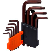 Набор Г-образных ключей AV Steel TORX с отверстием, TH10-TH50 S2, 9 шт AV-367359