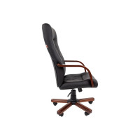 Офисное кресло Easy Chair EChair 430 TPU экокожа черный, дерево 901939