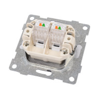 Механизм телефонной розетки GUSI ELECTRIC Ugra RJ12, двойной, СУ, графит С11Т2-010
