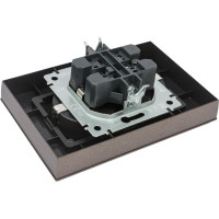 2-местная розетка IEK Brite рс12-3-бртб с заземлением, без защитных шторок, 16А, в сборе, темная бронза BR-R21-16-K45-F
