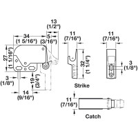 Пружинная защелка Hafele MINI-LATCH + ответная планка, белая 245.54.701