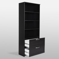 Стеллаж Гуд ЛАКК СИРИУС 2 ящика, 78x34x190 см, черный, дуб венге 2.02.07.110.5