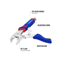 Зажимные клещи WORKPRO 180 мм, 7 дюймов, CR-V, с изогнутыми губками WP231073