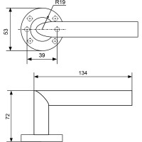 Комплект ручек Стандарт 0201 SS (35-70) INOX нерж. сталь 14869