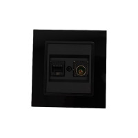 Розетка Metronex Electric Exclusive Black для сетевого кабеля LAN + TV FRZMT040032CHR