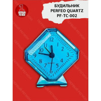 Часы-будильник PERFEO Quartz " PF-TC-002", ромб, 7,5x8,5 см, синий 30015197