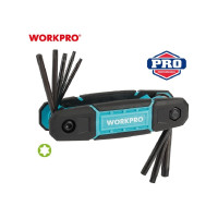 Набор шестигранных ключей WORKPRO TORX, складной, 8 шт.  WP222030