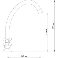 Смеситель для кухни ARCO DA VELLA маховик крест, белый, металл A4516 10444