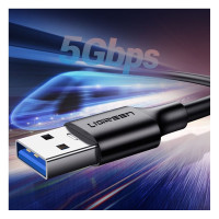 Кабель для зарядки и передачи данных Ugreen USB-C Male - USB 3.0 A 3A 1м, цвет черный 20882
