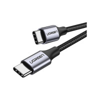 Кабель для зарядки и передачи данных Ugreen USBC 2.0 Male - USB C 2.0 Male, 3A, 0.5м, в оплетке, черный 50149