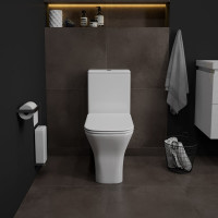 Унитаз напольный Teymi Helmi Pro безободковый, сиденье микролифт T40305 ЦБ-00267139