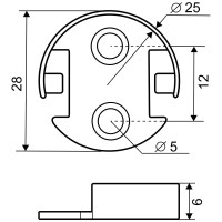 Держатель для трубы Palladium 25 мм JF-07 CP BH (2 шт.) 115805