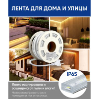 Светодиодная лента FERON 120smd(2835)/м 10вт/м 220v длина 25м, 3000k, ip65, ls710, 48766