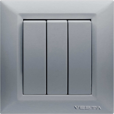 Vesta Electric Выключатель Vesta-Electric Roma Silver трехклавишный FVK010123SRM