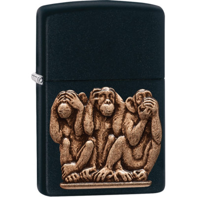 Zippo Зажигалка Classic с покрытием Black Matte, латунь/сталь, чёрная, 29409