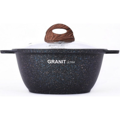 Kukmara Кастрюля 2л со стекл. крышкой АП линия Granit ultra blue ПД9558