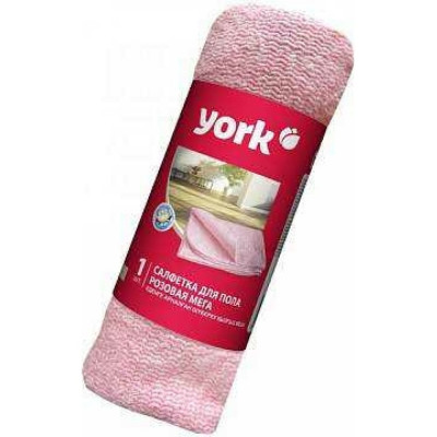 YORK Салфетка для пола хлопковая розовая в рулоне МЕГА 220г/м2 (75x100 см) 022290