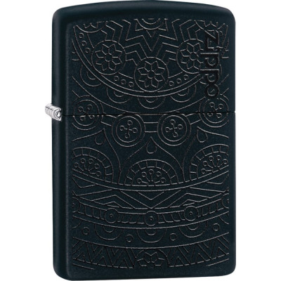 ZIPPO Зажигалка Tone on Tone Design с покрытием Black Matte латунь/сталь чёрная 38x13x57 мм 29989