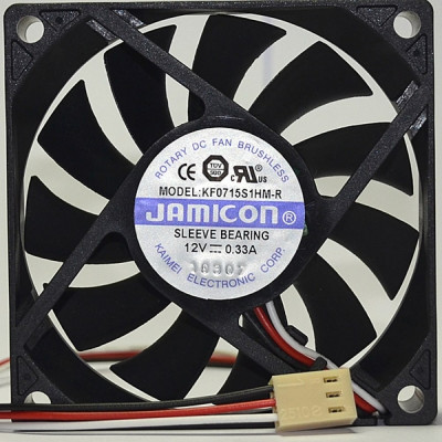 JAMICON вентилятор KF0715S1HM 70х70х15 12В с разъемом 3 конт.TKP2510-3, тахометр С00034873