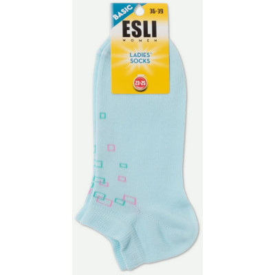 ESLI Носки жен. хлопковые basic (короткие) 20с-39спе, р.23-25, 075 бледно-бирюзовый 1001322830030338075