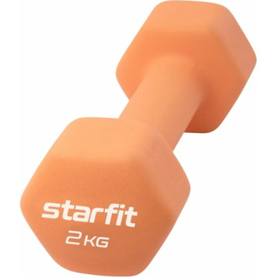 STARFIT Гантель неопреновая DB-201 2 кг, оранжевый пастель УТ-00018831