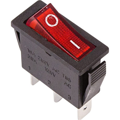 REXANT Клавишный выключатель 250В, 15А, (3с), ON-OFF, красный с подсветкой (RWB-404, SC-791, IRS-101-1C), 10 шт. 36-2210