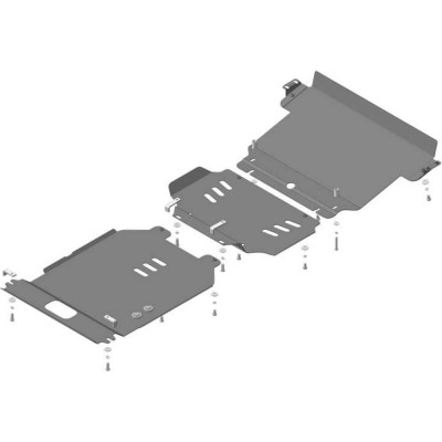 Стальная защита для Д, ПДф, КПП, Р Toyota LC 200, Lexus LX 2007- ООО Трио Сервис MOTODOR 12522