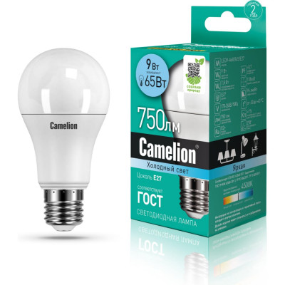 Светодиодная лампа Camelion LED 9-A60/845/E27 12044