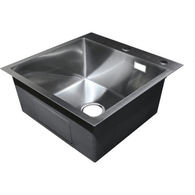 SANTREK Мойка нерж врезная 500x500x220 т 3,0 САТИН D5050HS (+ сифон квадратный + дозатор + колландер 440x220) AQUA 312398
