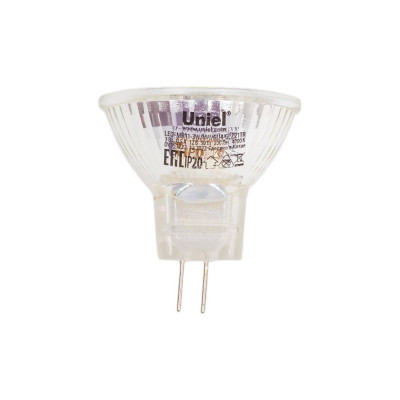 Uniel LED-MR11-3W/NW/GU4 GLZ21TR Лампа светодиодная, 12V. Прозрачная. UL-00001701
