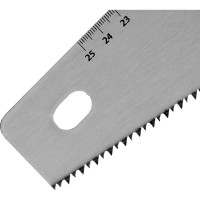 Ножовка по дереву SPARTA 400 мм, 7-8 TPI, зуб-2D, каленый зуб, линейка, двухкомпонентная рукоятка 235015