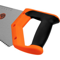 Ножовка по дереву SPARTA 400 мм, 7-8 TPI, зуб-2D, каленый зуб, линейка, двухкомпонентная рукоятка 235015