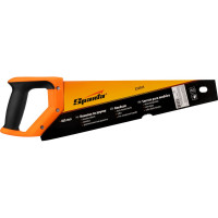 Ножовка по дереву SPARTA 400 мм, 7-8 TPI, зуб-2D, каленый зуб, линейка, двухкомпонентная рукоятка 235015
