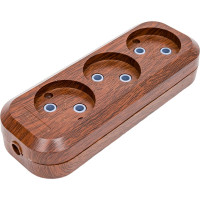 Розеточная колодка, 3 гнезда, бук TDM ELECTRIC SQ1806-0061