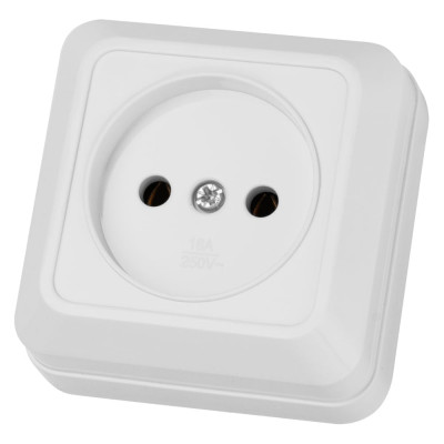 Розетка TDM ELECTRIC 2П открытой установки IP20 10А, белая серия "Ладога" SQ1801-0013