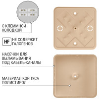 Коробка распределительная TDM ELECTRIC 50х50х20 ОП сосна, с клеммной колодкой, IP40 SQ1401-0402