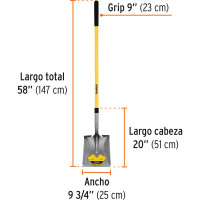 Совковая лопата TRUPER удлиненный воротник, черенок фибергласс  17167