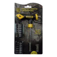 Набор: Т-образная отвертка с битами, 15шт Berger BG BG1070