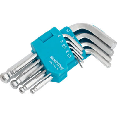 Набор шестигранных ключей Smartbuy HEX c шаром, 9 шт CR-V, SBT-HSS-9