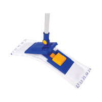 Швабра OfficeClean Professional телескопическая ручка 80-135 см, пластиковый держатель 40 см насадка МОП микрофибра/абразив карман 266755