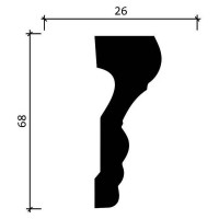 Стеновой молдинг Decor-Dizayn ударопрочный влагостойкий под покраску 68Х26Х2000 мм DD354