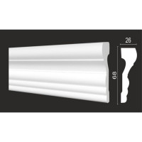 Стеновой молдинг Decor-Dizayn ударопрочный влагостойкий под покраску 68Х26Х2000 мм DD354