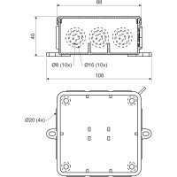 Распределительная коробка KOPOS 8130 KA для открытой проводки 88х88х40мм IP54 RAL7035 8130_KA